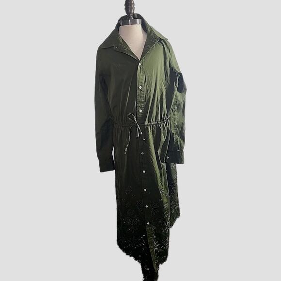 Polo By Ralph Lauren Button Down Dress Forest Green Size 4 - Picture 1 of 11